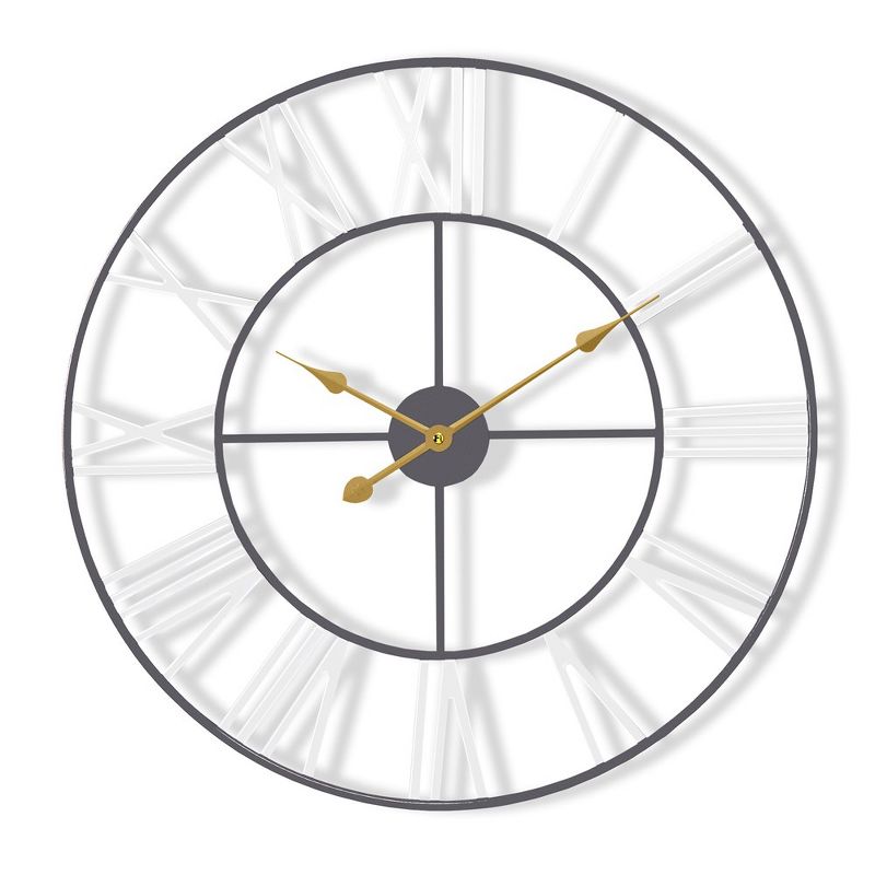 Sorbus Oversized Metal Decorative Analog Round Wall Clock - Beautifully decorate any wall space in the household, 1 of 12