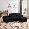 VYNXARIA Convertible 3 in 1 Sleeper Sofa and Sectional Sofa with 4 Storage Space for Living Room,Corduroy Couch With 4 pillows,Corduroy£¬Black - 4 of 4