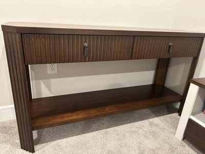 60" Laguna Nigel Fluted Wooden Console Table Brown - Threshold™ Designed With Studio Mcgee : Target