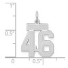 Black Bow Jewelry 14k White Gold, Jersey Collection, Small Number 46 Pendant - 4 of 4