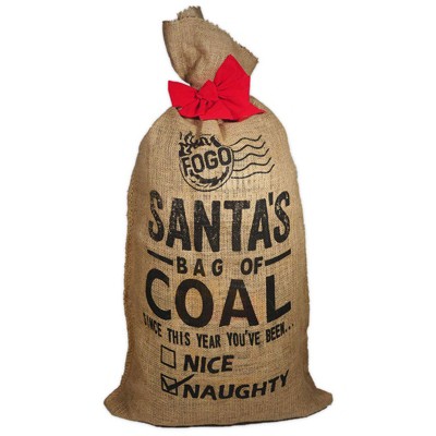 FOGO Santa Bag of Coal With Super Premium Restaurant Grade All-Natural Hardwood Lump Charcoal Fuel for Ideal Grilling and Smoking, Gold, 17 Pounds