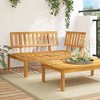 vidaXL Patio Pallet Corner Sofa Bench - Outdoor Garden Furniture - Solid Wood Acacia 52.4"x36.2"x27.2" - Brown - 2 of 4