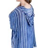 Women's Denim Striped With Fringe Detail Hoodie - KORI - 2 of 3