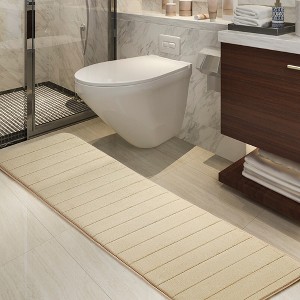 PiccoCasa Absorbent Soft Long Washable Non-Slip Memory Foam Bath Tub Mat Floor Runner Rug - 1 of 4
