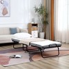 HOMCOM Folding Bed for Adults, Single Size, Portable Bed with Memory Foam Mattress & Steel Frame, Roll Away & Hideaway, White - 3 of 4