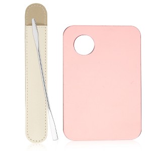 Unique Bargains Foundation Blending Acrylic Cosmetic Makeup Palette and Spatula 1 Set - 1 of 4