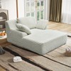 Racxily 51" Chaise Lounge Chair Indoor, Oversized Fluffy Plush Corduroy Sleeper Couch, Deep Seat Reading Chair for Living Room - 2 of 4