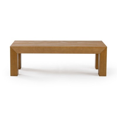 Modern Rectangular Solid Pine Wood Coffee Table, 48 Inch