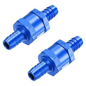 Unique Bargains Aluminum Alloy Non-Return One Way Check Valve Valve 2 Pcs - 1 of 4