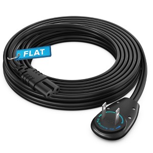 Maximm 2-Prong TV Power Cord, 360° Rotating Flat Plug, UL Listed, Non-Polarized, IEC C7 Cable - 1 of 4