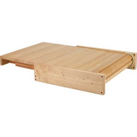 Rev-A-Shelf 4TT-2133-1 31.75-Inch Wood Pull Out Tambour Table Kitchen Counter Extension with Slide for 24 Inch Drawers, Natural Maple