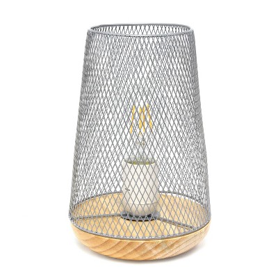 Wired Mesh Uplight Table Lamp Gray - Simple Designs