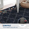 Modern Washable Area Rug for Living Room, Floral Pattern Floor Mat with Non Slip Backing, Low Pile Stain Resistant Lightweight Carpe - 3 of 4