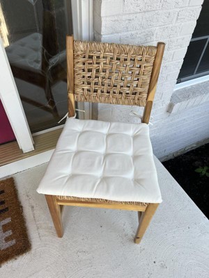 2pk Temescal Valley Wood And Woven Dining Chairs With Cushion Cream ...