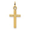 Black Bow Jewelry 14k Yellow Gold Small Hollow Polished Cross Charm or Pendant, 10x25mm - 3 of 4