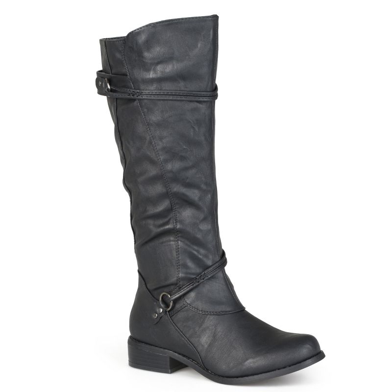 Journee Collection Womens Harley Stacked Heel Riding Boots, 1 of 11