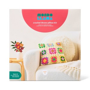 Summer Craft Granny Square Throw Pillow Crochet Kit- Mondo Llama™ - 1 of 4
