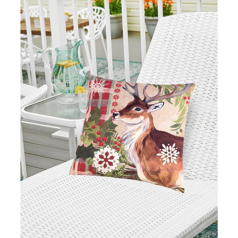 C&F Home 18" x 18" Winter Reindeer Indoor/Outdoor Decorative Throw Pillow, 4 of 10