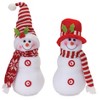 Plush Snowman with Hat and Scarf – 11.75"H & 13.75"H Christmas Figurines (Set of 2) Polyester Holiday Decor by Melrose - 2 of 3