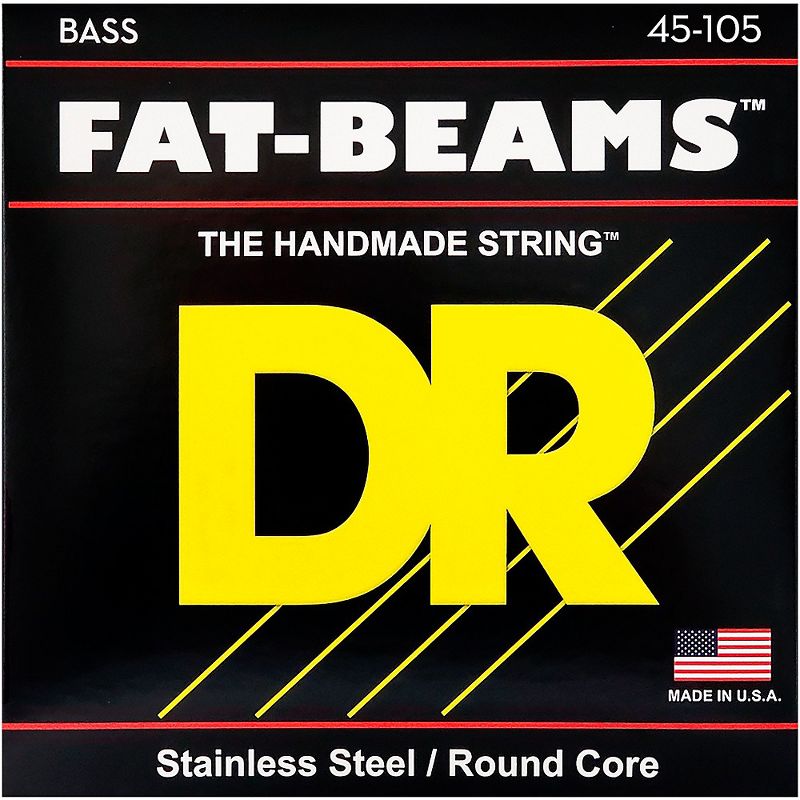 DR Strings Fat-Beams Stainless Steel Medium 4-String Bass Strings (45-105), 1 of 4