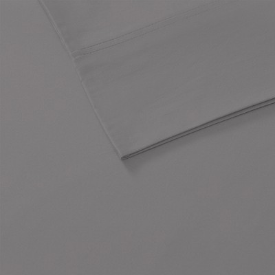 Dark Gray Full Size Cotton Percale Flat Sheet