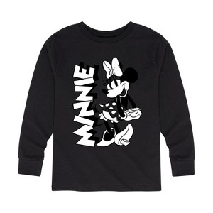 Boys' - Disney - Minnie Black And White Long Sleeve Graphic T-Shirt - 1 of 4