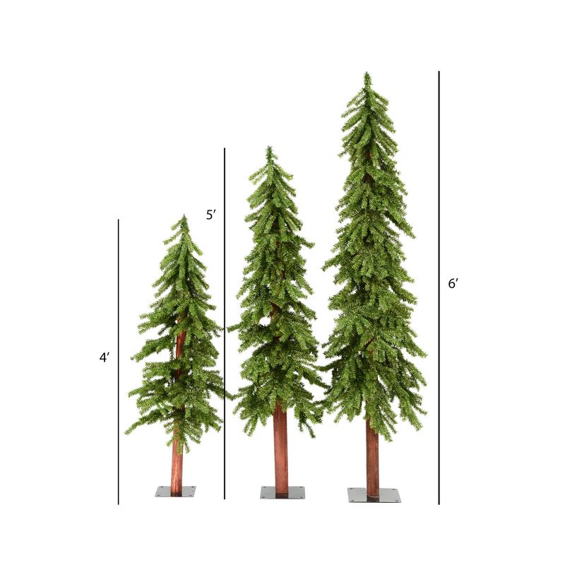 Vickerman Natural Alpine Artificial Christmas Tree Set, 3 of 5