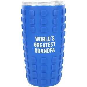 Pavilion Gift Company - Grandpa - 20 oz Travel Tumbler with 3D Silicone Wrap - Portable Drinkware - 1 of 4