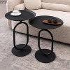 FONTOI Lantern-shaped End Table, Small Round Side Table, Accent Pedestal Table for Living Room Bedroom Corners, Black, 18.9"*21.2"*18.9" - 2 of 4