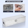 39 Inch Aluminum Diamond Plate Tool Box, Heavy Duty Truck Bed Storage with Lock & Keys, Waterproof Organizer for Pickups, RVs & Trailers - 4 of 4