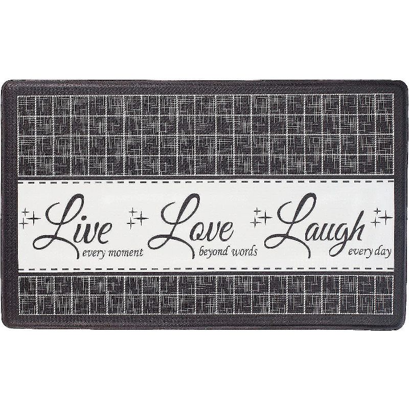 Kate Aurora Montauk Accents Anti Fatigue Memory Foam 18" x 30"  Live~Love~Laugh Kitchen Floor Mats With Beveled Edges, 2 of 4