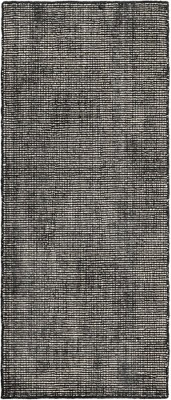 Hand-Knotted Blackberry Wool Runner Rug with Ivory Accents