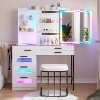 Vlsrka Vanity Desk with Mirror and LED RGB Lights - 2 of 3