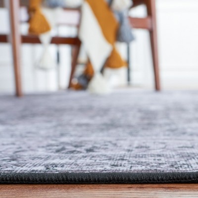 Tucson Donovan Black/Grey 8' x 10' Synthetic Washable Rug