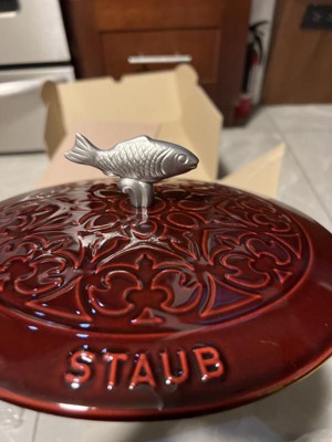 Staub Cast Iron 3.75-qt Essential French Oven with Lilly Lid - Grenadine 