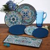 Certified International Talavera by Nancy Green Melamine Dinner Plates 11" Blue - Set of 6 - 3 of 3