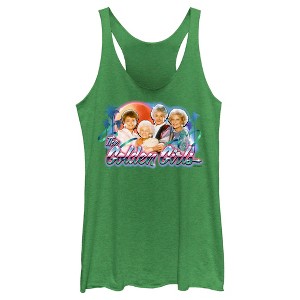 Women's The Golden Girls 80s Graffiti Portrait Racerback Tank Top - 1 of 4