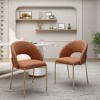 CLIHOME Set of 2 Indoor Accent Chair PU Dining Chairs with Metal Legs - 3 of 4