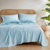 510 Design Twin Cotton 144 Thread Count 100% Cotton Solid Sheet Set Light Blue - 2 of 4