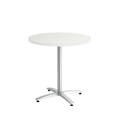 HITOUCH BUSINESS SERVICES Workplace2.0 30" Laminate Round Table with X-Base Silver Mesh 54007