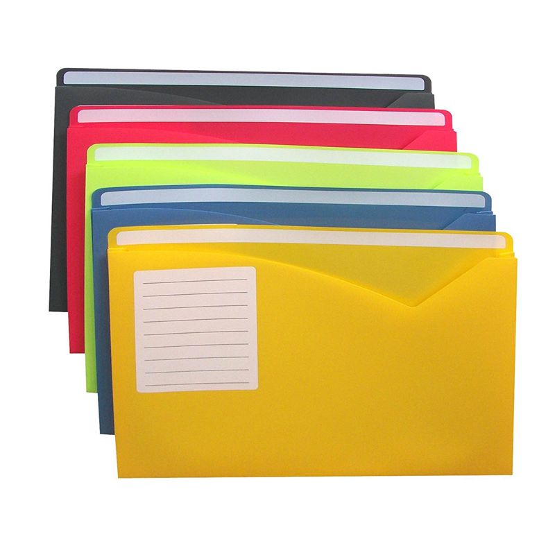 C-Line® Write-On Poly File Jackets, Assorted Colors, 11" x 8-1/2", 10 Per Pack, 2 Packs, 2 of 5