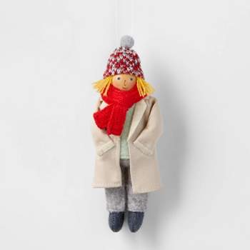 Fabric Person Dressed with Red Fair Isle Stocking Cap Christmas Tree Ornament - Wondershop™