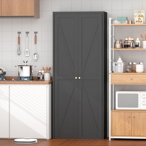 ORRD Metal Storage Cabinet 2-Door Steel Pantry with Adjustable Shelves, Kitchen Organizer,White - 1 of 4