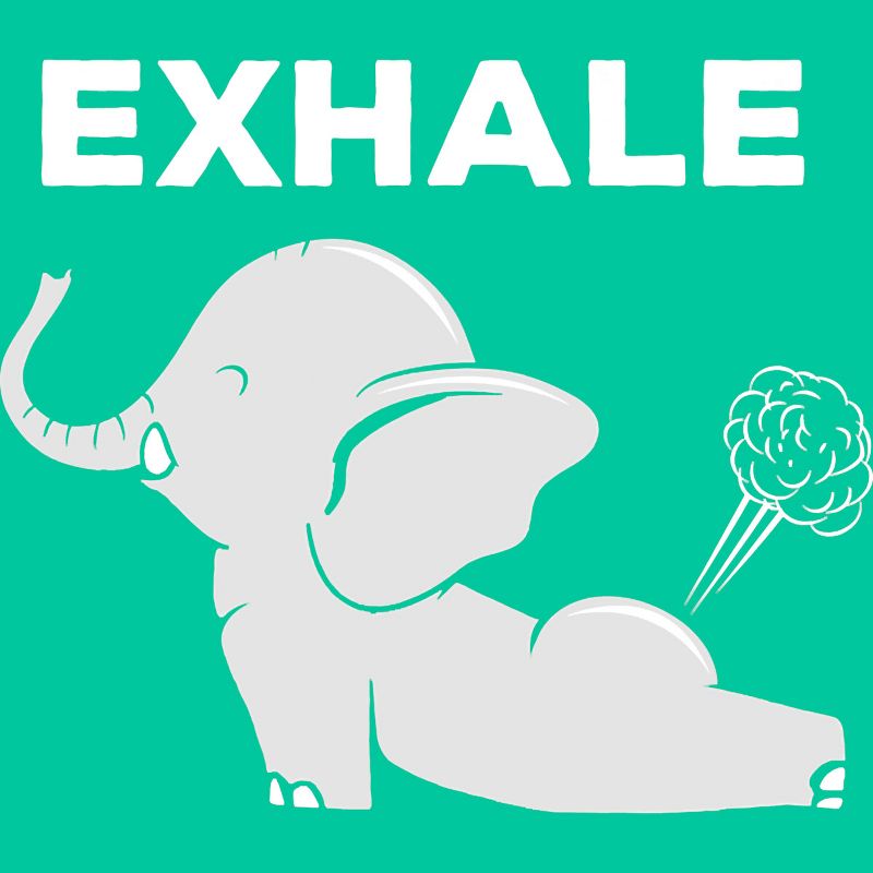 Junior's Design By Humans Exhale Elephant Beyond Yoga Meditation By JplusFunny T-Shirt, 2 of 4