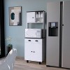 Gulches Kitchen Pantry - 2 Open Shelves, 1 Drawer, 1 Cabinet with 2 Shelves, White+Wengue - 3 of 4