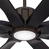 80" Possini Euro Design Defender Modern Indoor Outdoor Ceiling Fan with Dimmable LED Light Remote Oil Rubbed Bronze Black Damp Rated for Patio House - 3 of 4
