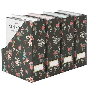 Blu Monaco Foldable Magazine File Holders - Set of 4 or 6 - Many Colors and Designs to Choose From - 1 of 4