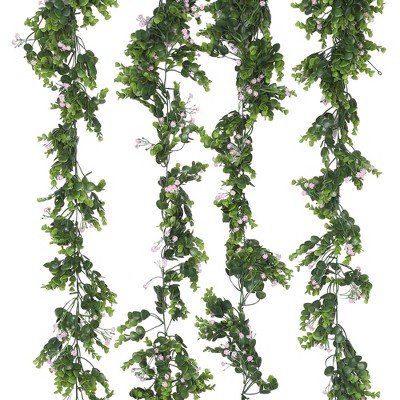 Unique Bargains Home Artificial Green Vines Plants Hanging 72" 4 Pcs