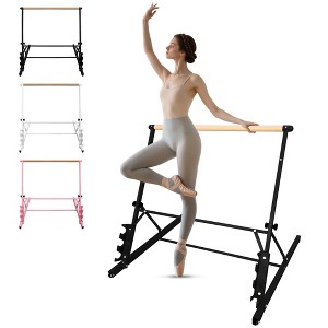SEVOBAL Home Gyms Black Solid Wood Ballet Barre With Adjustable Range Of 31.5-39.5 Inches For Dance Practice, Black, 41.3"*34.6"*39.5" - 1 of 4