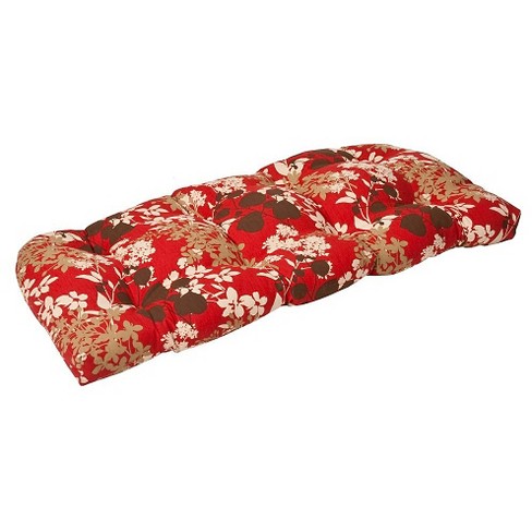 Outdoor Bench Loveseat Swing Cushion Brown Red Floral Target